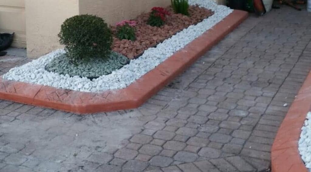 Rock Bed & Topiary Border